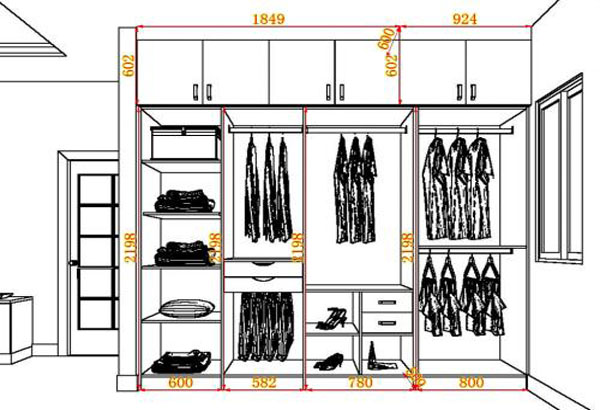 衣柜内部格局展开图